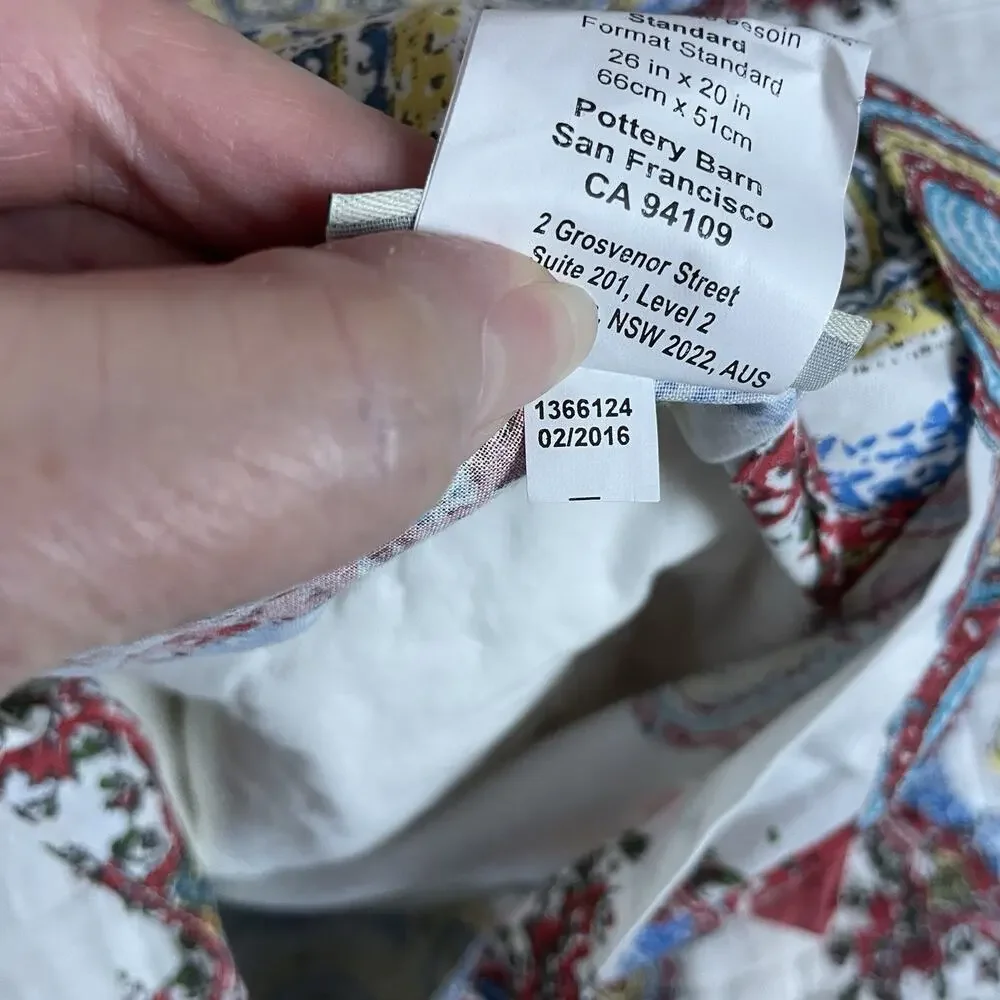Pottery‎ Barn Adina Full/Queen Quilted Coverlet & Standard Sham (1) 91x93